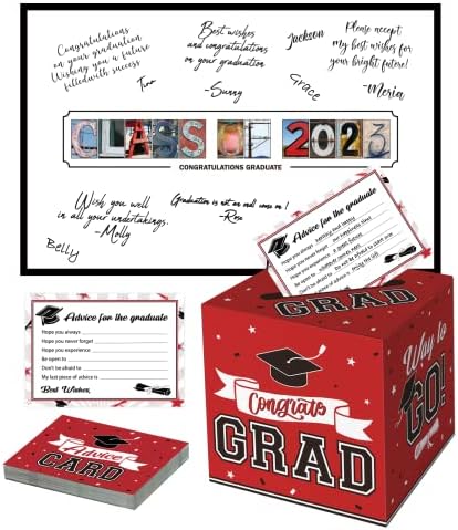 Decorações de graduação Classe de 2023 Purple - 1 caixa de cartão de formatura com 30 cartões de conselho