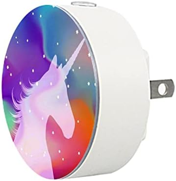 2 Pacote de plug-in Nightlight LED Night Light Unicorn com sensor do anoitecer para o amanhecer para o quarto de crianças, viveiro, cozinha, corredor