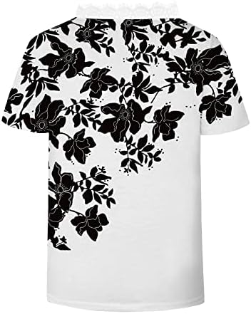 Tops fofos para mulheres Floral Fit Sanve Tops de pescoço vos de pescoço boho verão 2023 camisas de tamanho