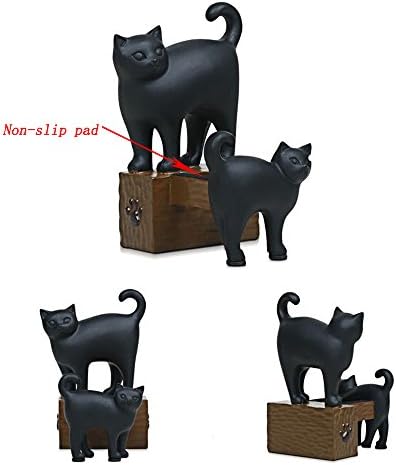 ALECNOVA Desktop Celular Resin 2 Black Cats Smart Stand Stand Dock Para todos