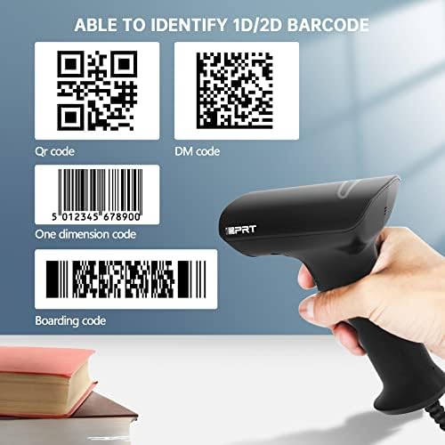 Scanner de código de barras, scanner de código de barras com fio USB, 1d 2d Código QR Scanner portátil,