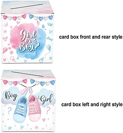 Revenção de gênero Os ingressos para chá de bebê, menino ou gênero revelam caixa de cartão de