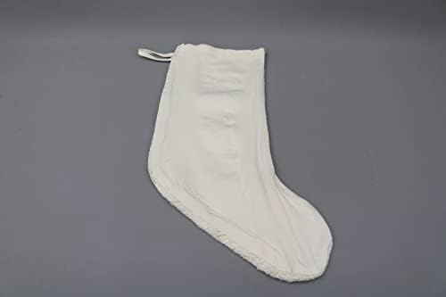 Sarikaya Pillow Gift Meking Christmas, meia branca, meias de Natal de cânhamo, meia Kilim, meia