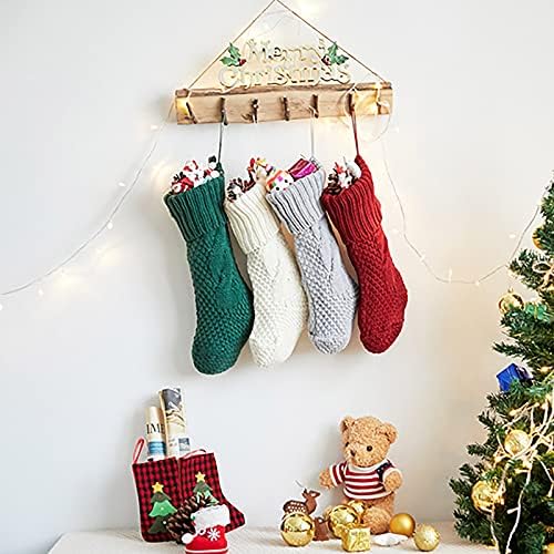 Presentes decorativos de Natal requintados de dekika, meias de natal de malha, 4 pacote de 18 polegadas de tamanho grande de malha de malha