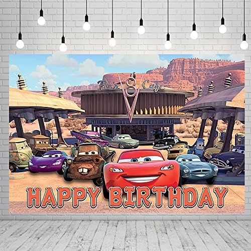Red Lightning McQueen Penaria para festas de festas de aniversário Banner de carros para decorações de festas