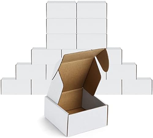 Famagic 50 pack 4x4x2 pequenas caixas de transporte - caixas de mala direta de papelão corrugado marrom