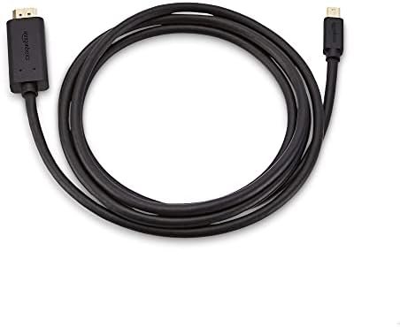 Basics Mini DisplayPort Male para HDMI Cabo masculino, 1080p, plugues banhados a ouro, 6 pés, preto