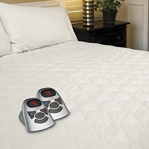 Cobertores de Biddeford 6 onças de colchão elétrico aquecido com controlador digital, rainha, branco