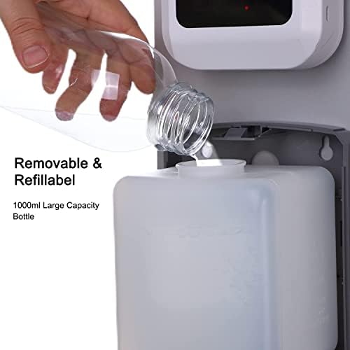 Dispensador de desinfetante para as mãos Automático Newarr com termômetro e placa de sinal sem toque,