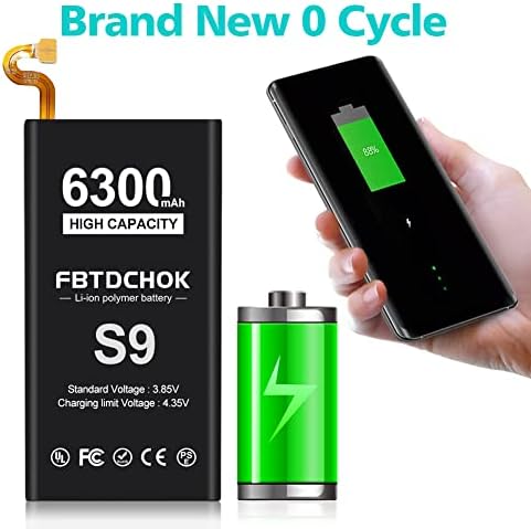 FBTDCHOK Atualizada Bateria Galaxy S9, [6300] Bateria de substituição de polímero de li para Samsung
