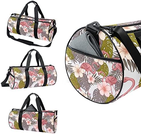 Flores tropicais de Mamacool e Flamingo Duffel ombro Bolsa de Travel Saco de Viagem para Ginásio para a