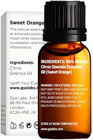 Óleo essencial de laranja para difusor e óleo de laranja doce no conjunto - de óleos essenciais terapêuticos pura Conjunto - 2x10ml - Gya Labs