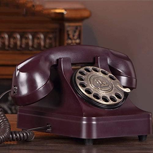 Walnuta Rotário Dial Telefone Retro antiquado telefonea fixo com campainha de metal clássica, telefone