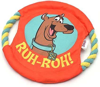 Scooby-doo para animais de estimação ruh-roh cão frisbee com corda | Scooby Doo Frisbee de tecido vermelho,