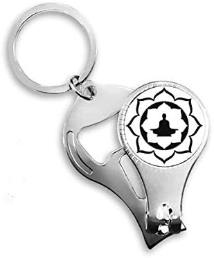 Alfândega Lótus Figura Padrão de ilustração simples Padrão de unhas Anel de chaves de chave de chave de corrente