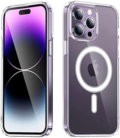 Case de CaseFreak Clear para iPhone 14 e iPhone 13 com anel magnético, capa de silicone, compatível com acessórios