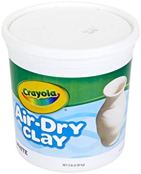 Argila seca do Crayola Air para crianças, argila de modelagem branca natural, balde de 5 libras [exclusivo da