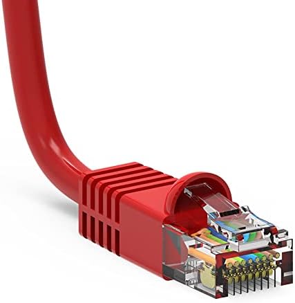 CABO CENTRAL LLC CAT 6 Cabo Ethernet 6 pés vermelho - UTP inicializada - cordão de patch de alta velocidade