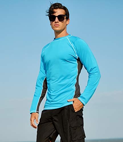 Camisas de natação de manga longa masculinas Rashguard UPF 50+ UV Sun Protection Camisa atlética Treino