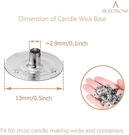Beadnova Candle Wick Base 100pcs Candle Wick Cilps Guias Sustentador para fabricação de velas