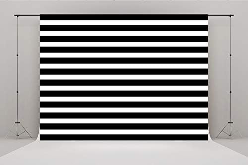 5x3ft White and Black Stripes fotografia cenários de tecido Baby Show Banner Background for Party Decor