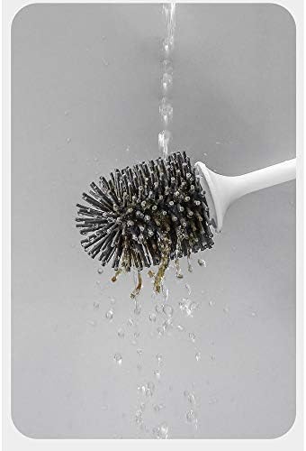 Escova de vaso sanitário Everrend com maçaneta longa e cerdas macias, pincel de limpeza de vaso sanitário, silicone