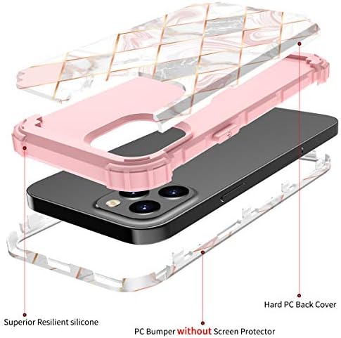 Topbin compatível com o iPhone 13 Pro Max Case com 2 protetor de tela de vidro temperado com 2 pacote + 2 lente