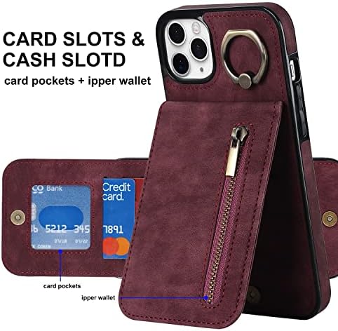 Casos de celular Casos de casos da carteira para iPhone 11 Pro, Ultra Slim PU Couro Caso traseiro Carteira