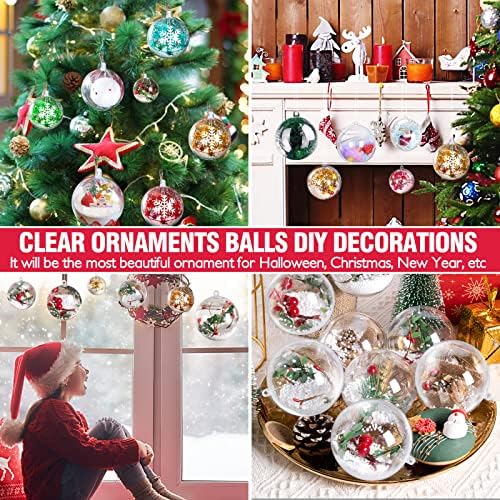 28 bolas de ornamento de Natal de 28 pacote, 27 PCs Clear ornamentos plásticos de bricolage com 1