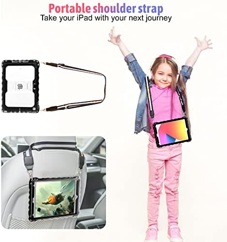 Topesct iPad 9/8th/7th Generation Caso, iPad 10.2 para crianças com alça de ombro portátil, protetor de