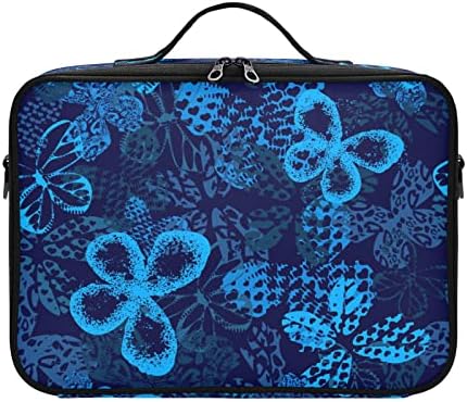 Bolsa de cosméticos azul para mulheres para mulheres viagens de papel higiênico com alças da alça