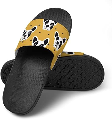 Sandálias de impressão de bulldog e pata não deslizam chinelos de dedo do pé para massagem banheira