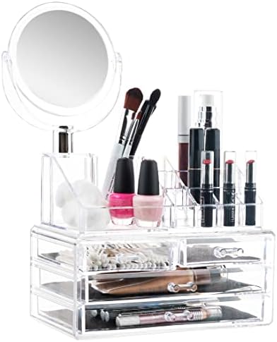 Organizador de armazenamento cosmético claro - organize facilmente seus cosméticos, jóias e acessórios