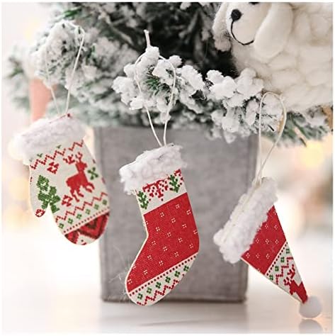 Deflab meias decorações de Natal, madeira de desenho animado, pingentes criativos, meias de Natal, meias infantis,