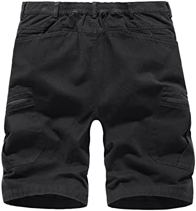 Shorts de carga de badhub para homens de algodão Caminhada ao ar livre Capris com bolsos multi -zíper para