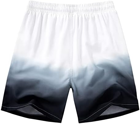 Ozmmyan shorts de corrida para homens gradiente de cintura elástica praia direta tipo seca rápida calça