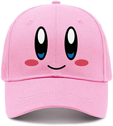 Cartoon de Chapéu de caminhão unissex Cartoon fofo Kirbi Face Video Capaton Hat Hat Hat Pink Baseball Cap Hat para