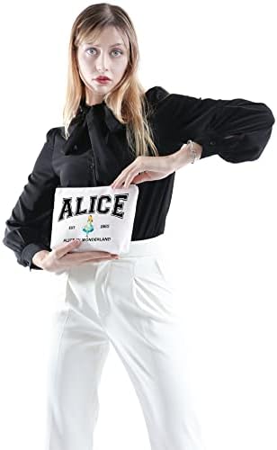 Pofull Alice Fairy Tales Gift Alice Amante Bolsa de maquiagem com zíper para amigos Presente temático