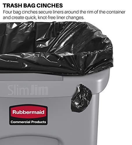 Rubbermaid Produtos comerciais Slim Jim Plástico Reciclagem retangular Bin e lixo de lixo de lixo de
