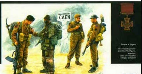 Tropas britânicas Caen 1944 Comandos 1/35 Caixa mestre 3512