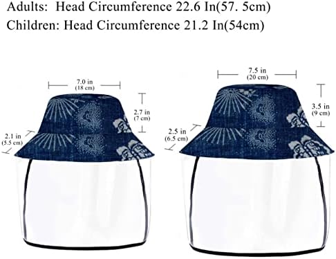 Chapéu de proteção para adultos com escudo facial, chapéu de pescador anti -sun tap, marinha japonesa