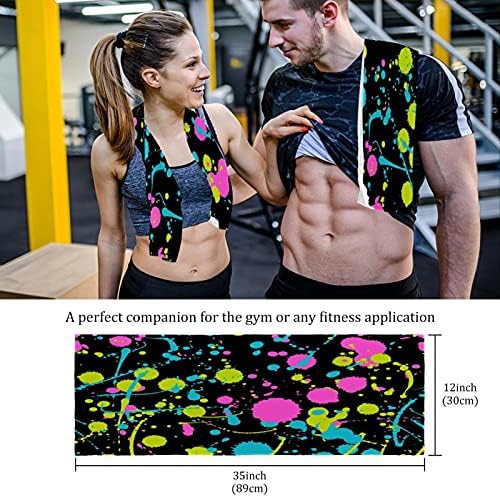 Splatter ColorfulFitness Gym Towels for Men & Women Praia Toalha de 2-Pack Prinha Fast Secy Microfiber