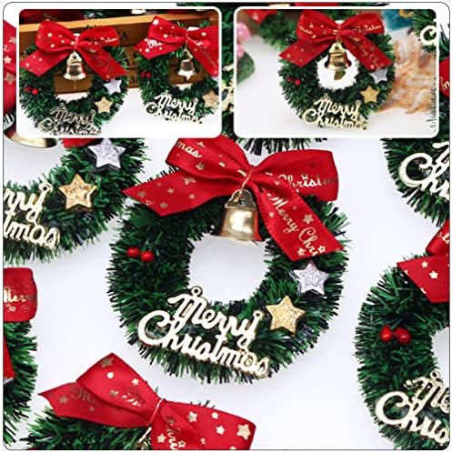 Galpada Decorações de Natal Mini Wreaths Christmas Wreaths Pequenas grinaldas de natal com sino de