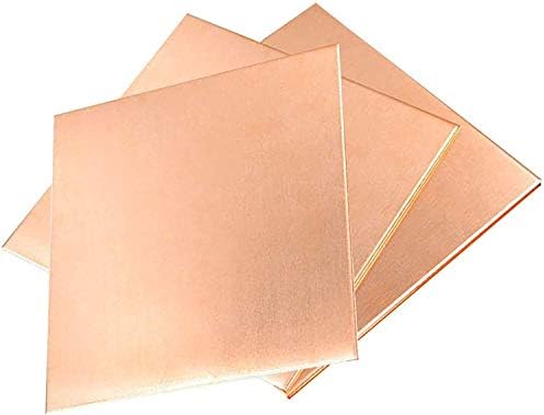 Folha de latão Huilun Placa de papel alumínio de metal de cobre 4 x 100 x 100 mm Corte Placas de latão