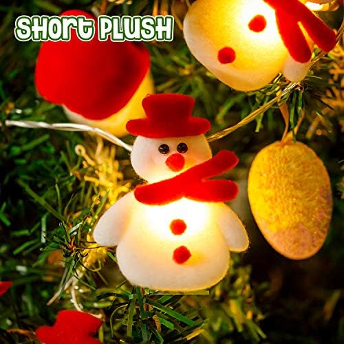 ZauGontw Christmas Snowman Luzes de cordas - 10 LEDs 5,4 pés à prova d'água Luzes de cordas, luzes