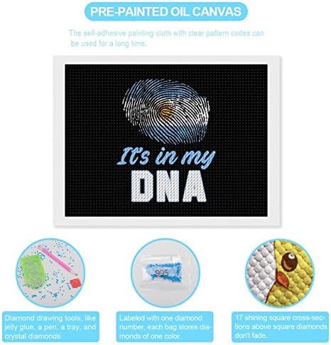 Argentina está nos meus kits de pintura de diamante de DNA 5D DIY Full Drill Rhinestone Arts Decoração