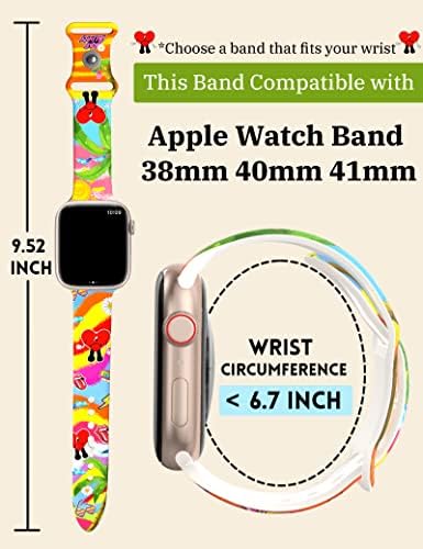 Un Verano sin Ti Band para Apple Watch Band 38mm 40mm 41mm 42mm 44mm 45mm 49mm, Bad Funny Funny Bunny Silicone