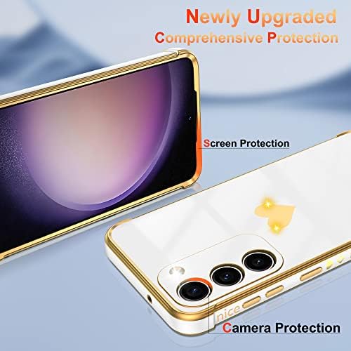 JSHRU para Samsung Galaxy S23 Plus Case com Protetor de tela HD Proteção à prova de choque, Love