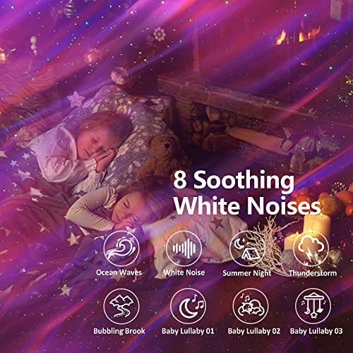 Somktn Northern Lights Aurora Projector, Projector STAR com Remoto e Bluetooth Alto de Bluetooth para quarto, decoração, aniversário e festa, luz noturna para bebê, crianças e adultos