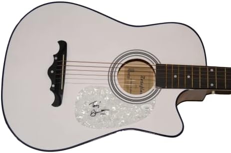 Tony Bennett assinou o Autograph Tampe Tweles Acoustic Guitar W/James Spence Authentication JSA Coa - Croone lendário,